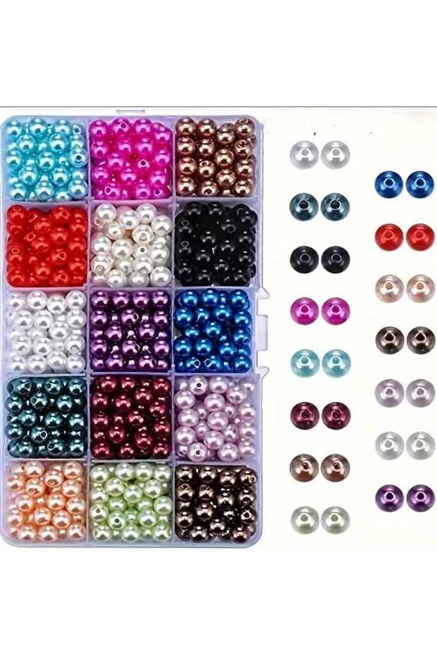 15 Colors 150Pcs 8mm Glass Pearl Necklace Bangle Jewelry Making Supplies