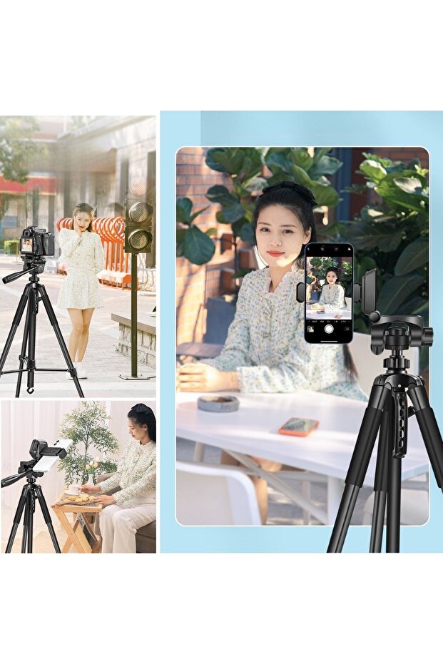 Buffer ®   146 cm Tripod with Bluetooth Control That Can Be Installed on Phone and Camera - 4
