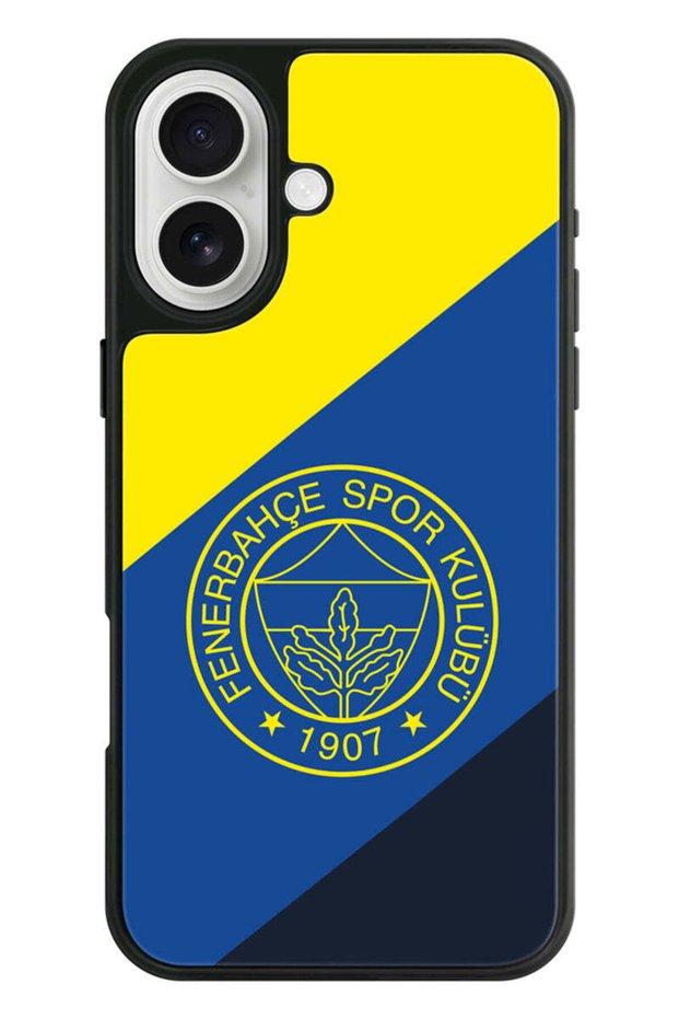 iPhone 16 Compatible Fenerbahçe Flag Mono Crest Licensed Phone Case