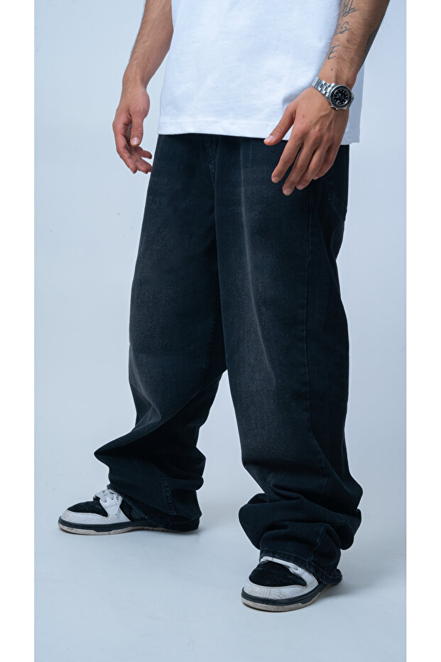Basic Siyah Baggy Jean - 1
