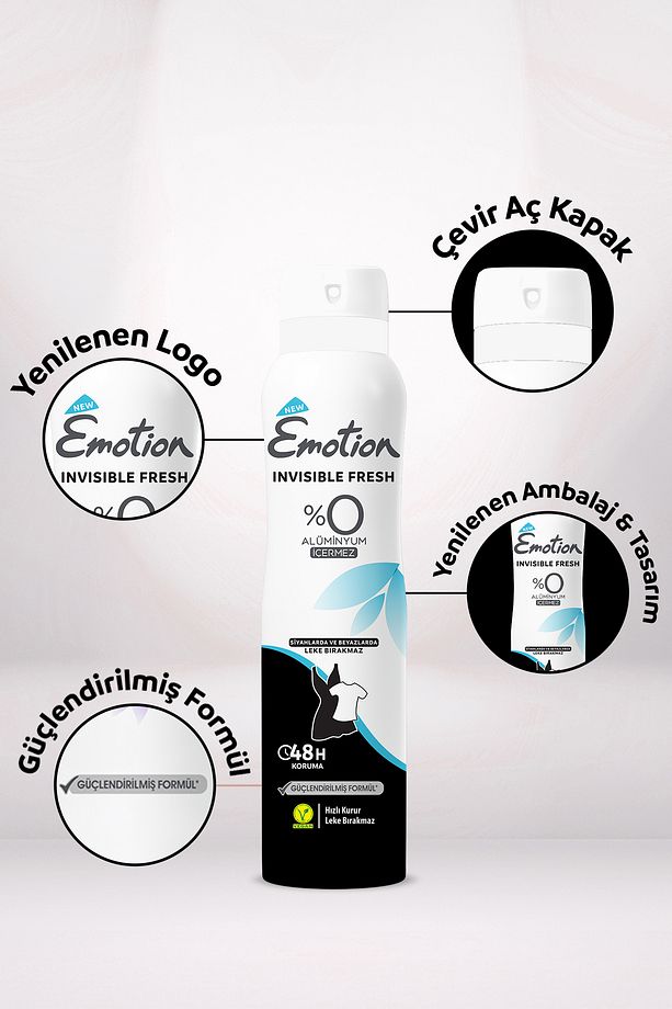 Invisible Fresh Kadın Vegan Deodorant 4x150 Ml Hızlı Kurur, Leke Bırakmaz - 3