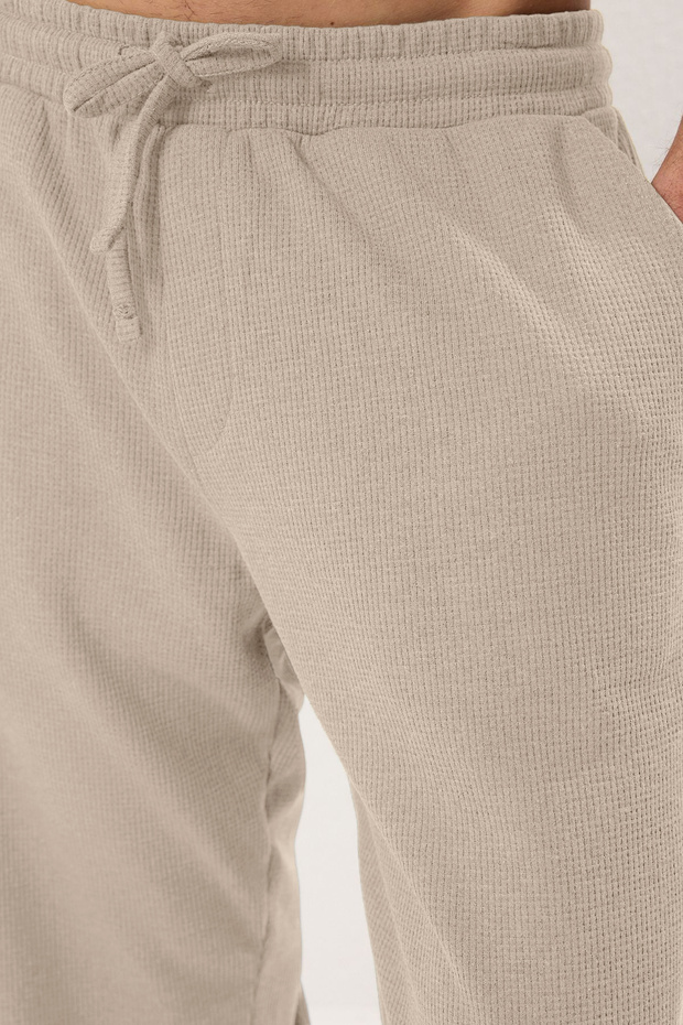 Bej Oversize/Geniş Kesim Dokulu Eşofman Takımı TMNSS25EM00010 - 3