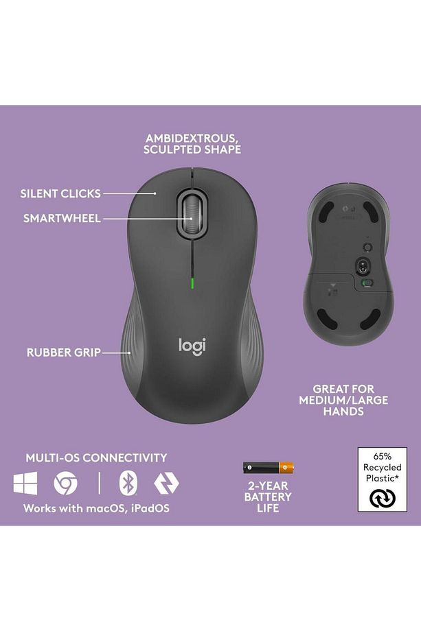 Wave Keys MK670 Combo M550 L Kablosuz Ergonomik İngilizce Klavye Mouse Seti Siyah - 2