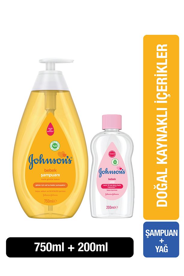 Johnsons Baby Gold Şampuan 750 ml Yağ Set 200 ml - 1
