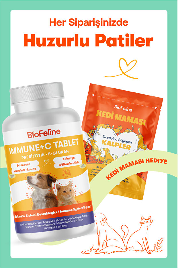 Immune + C Tablet – Kedi & Köpek Bağışıklık Destek Tableti (75 Adet) - 5