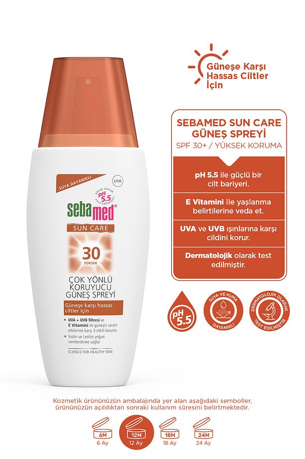 Sun Care SPF 30 UVA / UVB Filtresi ve E Vitamini Üçlü Yüksek Koruma Çok Yönlü Güneş Spreyi 150 ml - 3