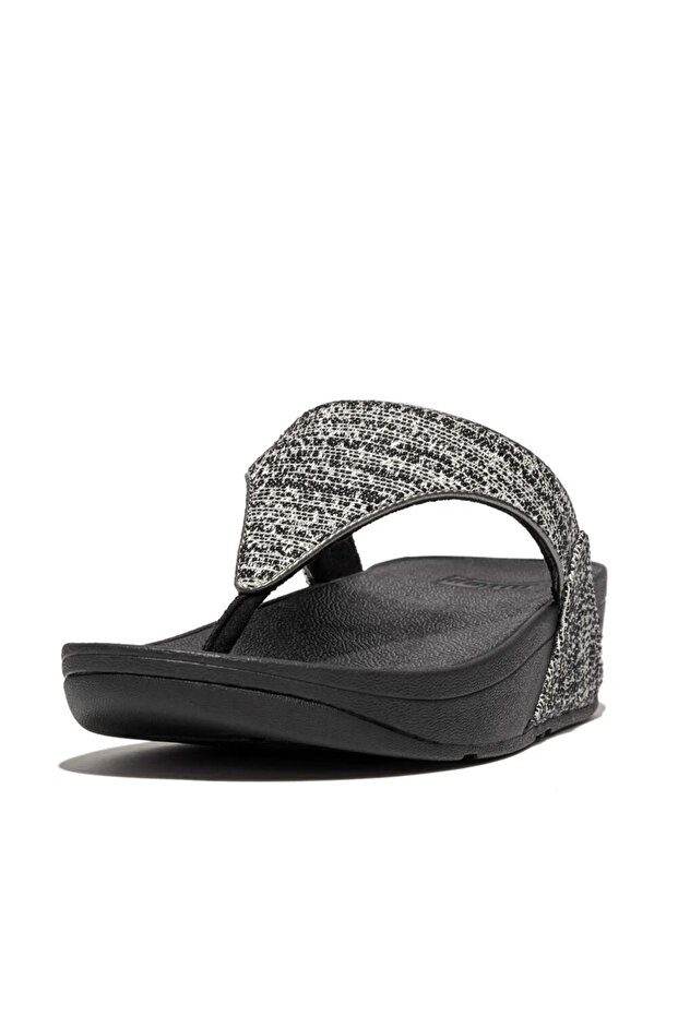 صندل Lulu Shimmerweave Toe-Post - مزيج أسود