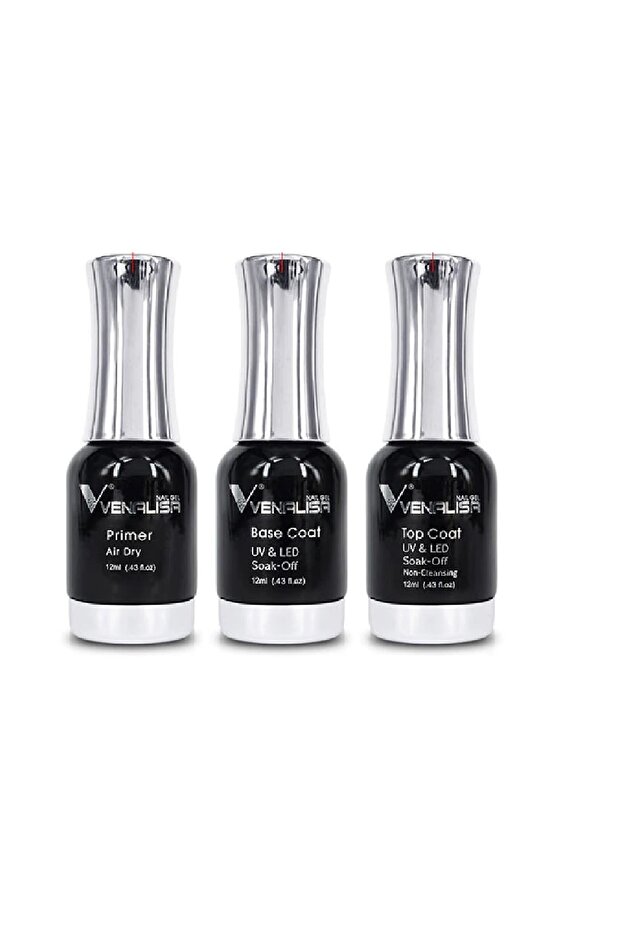 Primer Top Coat Base Coat 12 ml Kalıcı Oje Lüks Set - 1