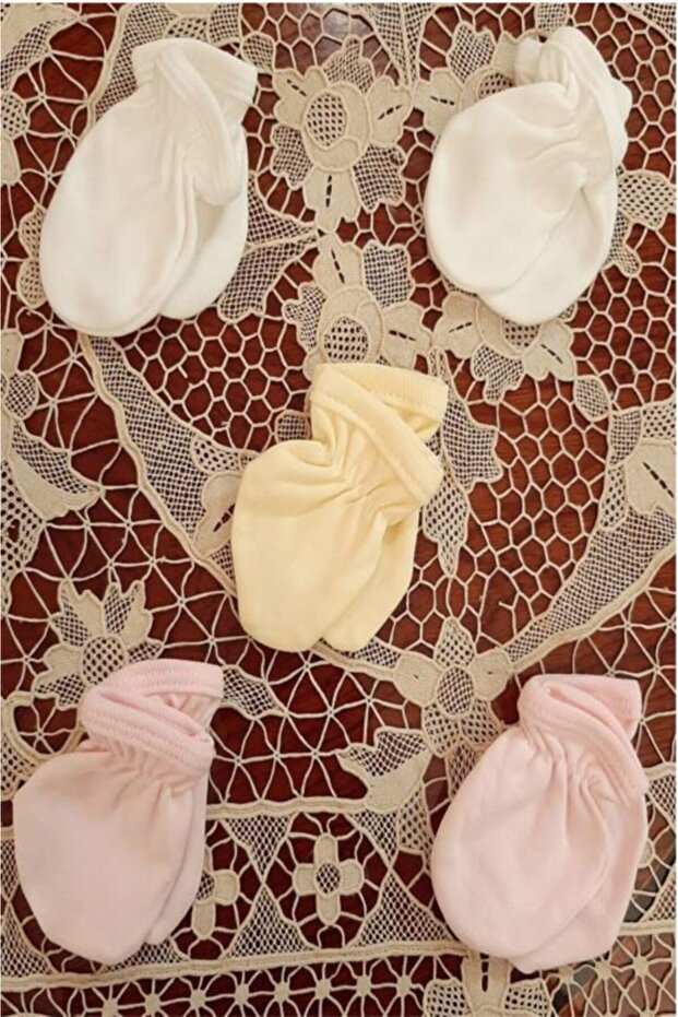 5 Pairs Cotton Elastic (0 - 3) Month Gloves