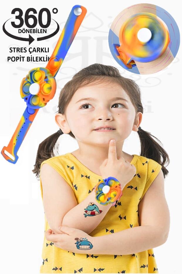 Stres Çarkı Popit Oyuncak Bileklik Pop It Bir Dakika Dönebilen Popitli Stres Çarklı Bileklik - 1