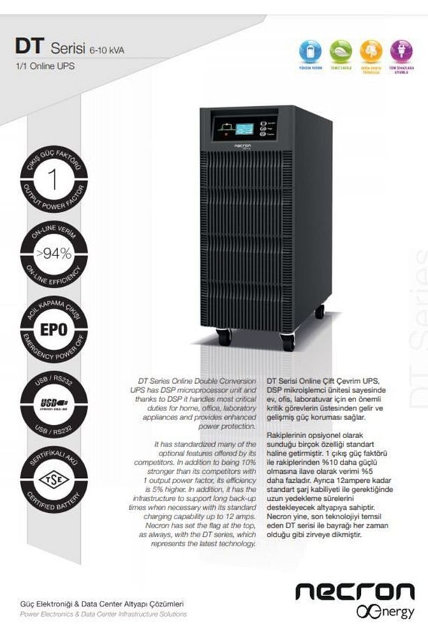 10kva/10kw Yeni Nesil Dt 10k Online Ups Güç Kaynağı Güç Faktörü 1 Yüksek Verimli - 3