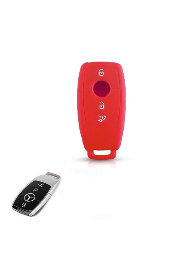 حافظة مفاتيح حمراء متوافقة مع مرسيدس C180 C200 W205 W213 E200 E300