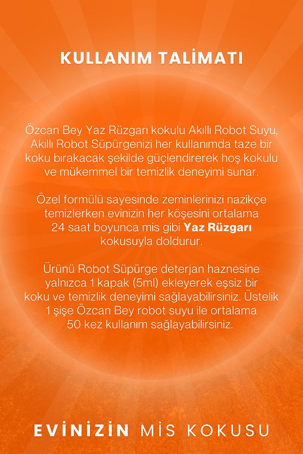 Yaz Rüzgarı Kokulu Akıllı Robot Süpürge Suyu, Mop Suyu, Yüzey Temizleyici, Robot Deterjanı 250ml - 6