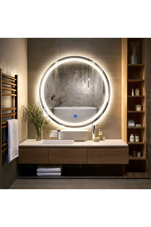 Aura Günışığı Led'li Kumlamalı Lavabo & Banyo Aynası (Dokunmatik Sensörlü) - 2
