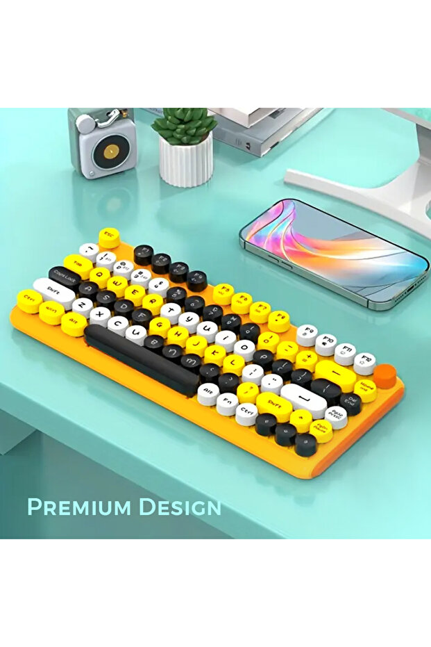 مجموعة لوحة مفاتيح لاسلكية بتقنية البلوتوث وماوس لاسلكي 2.4 جيجاهرتز - 5