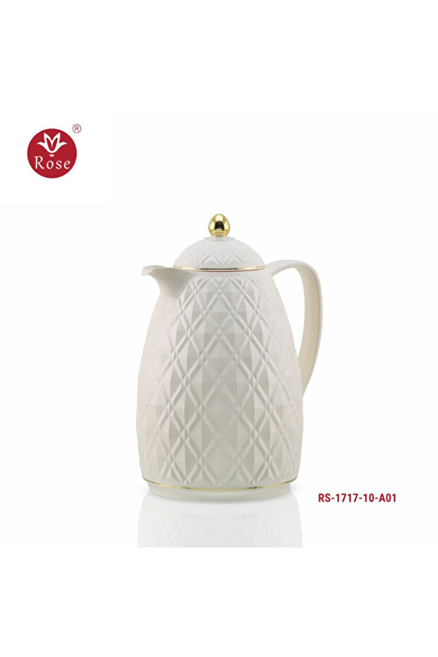 Rs-1717-ترمس لتر شاي ابيض روز (1000) مل