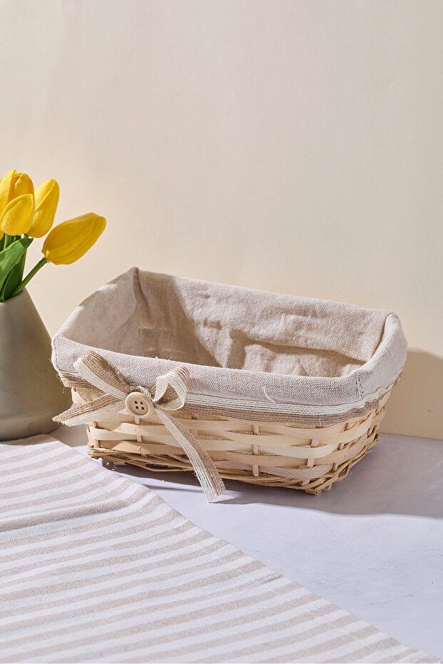 Salice Wicker Rectangular Bread Basket 22X15X9 cm - 1