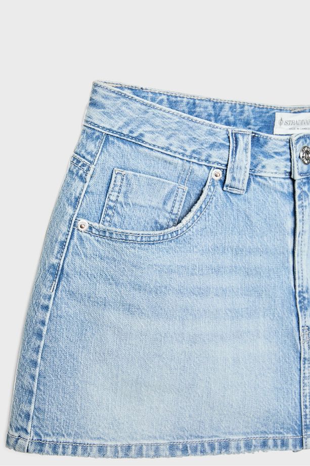 D62 Denim Şort Etek - 8
