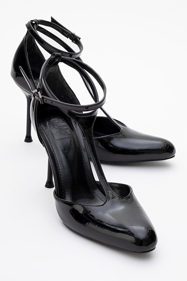 Jon Black Patent Leather Women's Thin Heeled Shoes