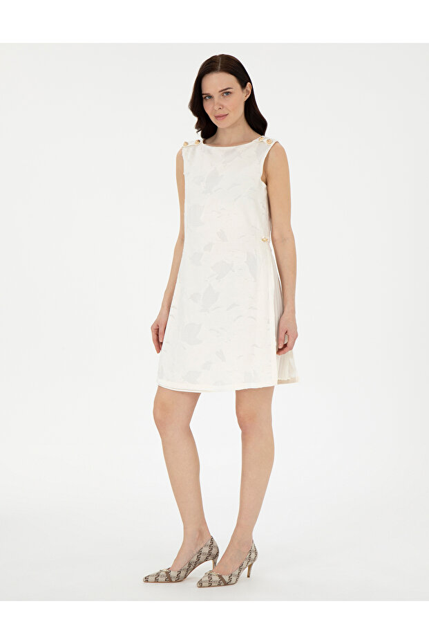 Ecru A-Line Woven Dress 50306493 -Vr019