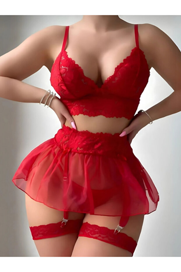 Mini Etekli Gecelik Elbise - 2