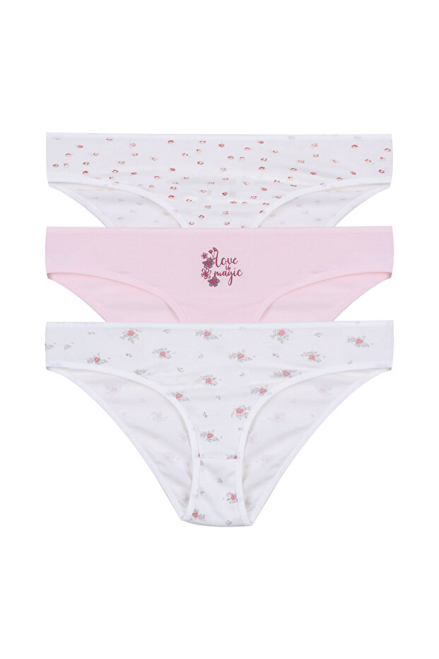 Kadın 3'lü Pamuklu Basic Külot - 1