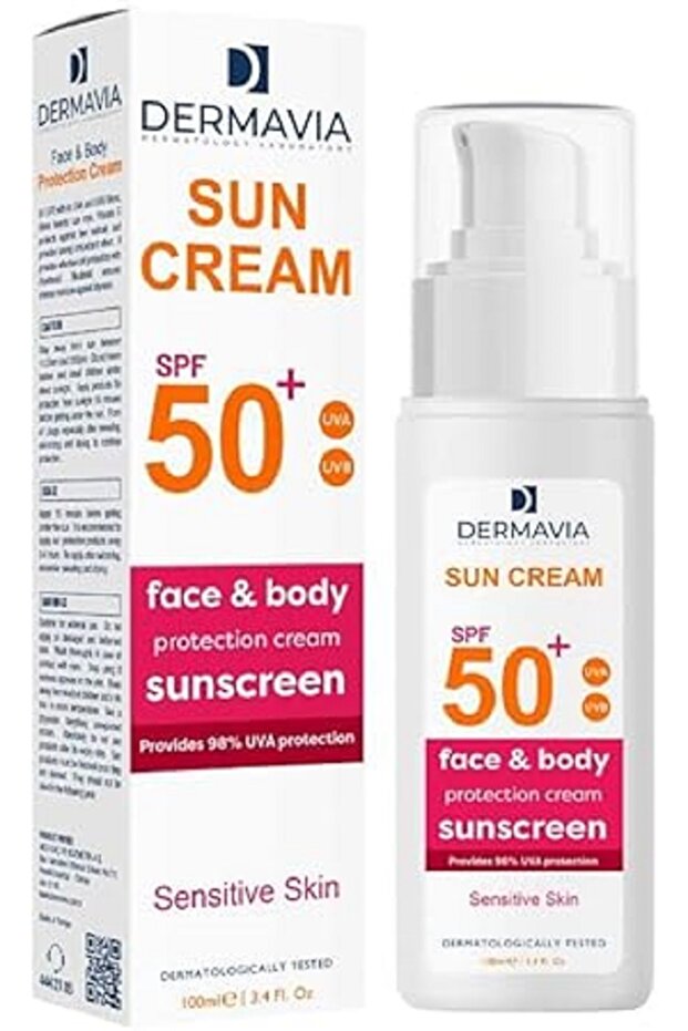 DERMAVIA SUN CREAM SENSITIVE SKIN 100ML SPF50+ F&B