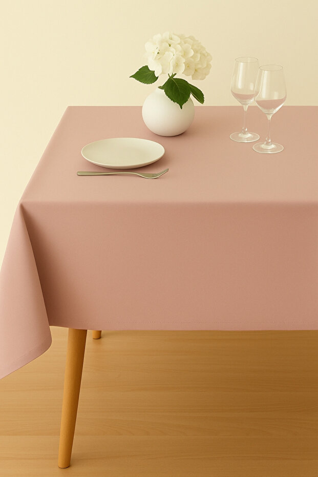 Luna Series Velvet Textured Table Cloth - Powder
