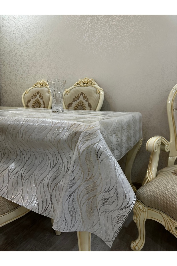 Ni̇Ce Home Luxury Tablecloth Oilcloth Pvc Transparent Coated