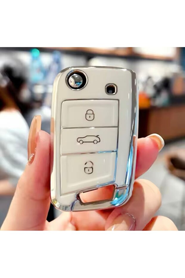 Seat Ateca Switch White-Silver Key Case - 3