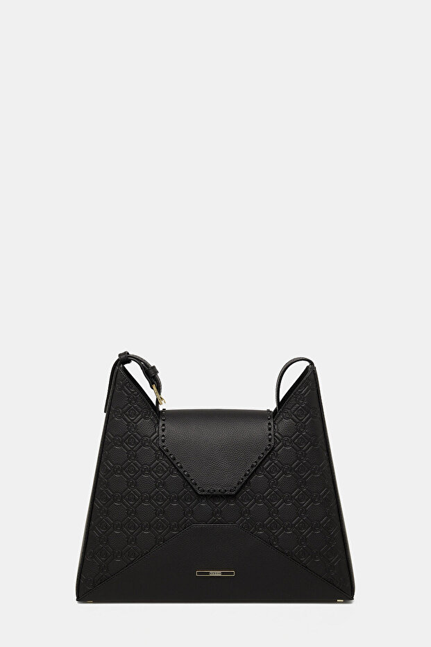 SİYAH MONOGRAM DERİ ÇANTA - 1