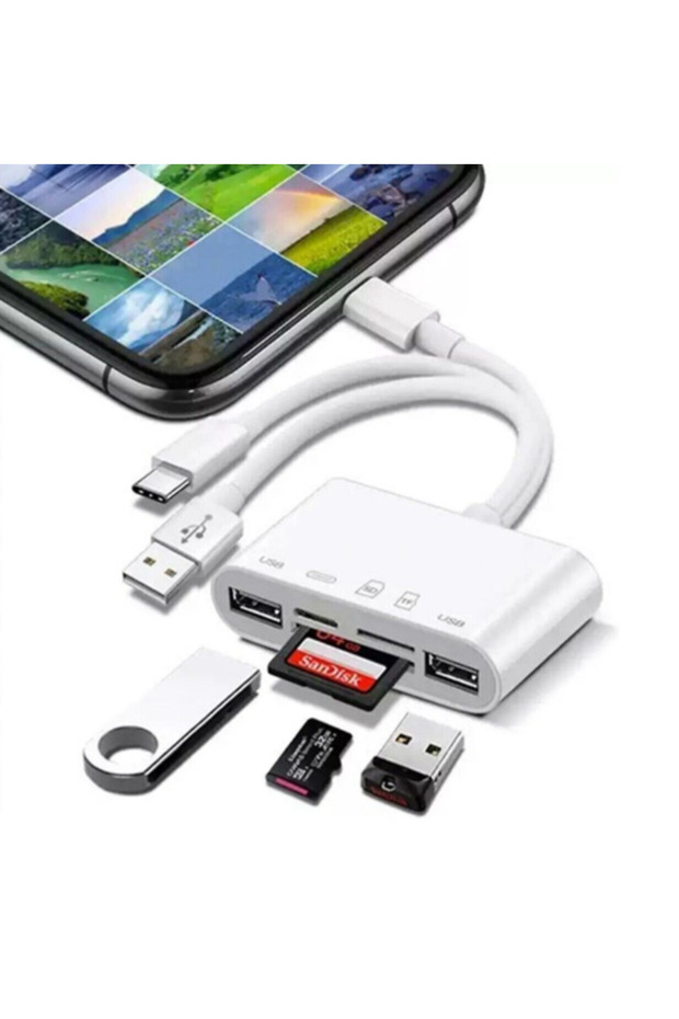 Lightning Combo USB Type-C SD Kart çevirici - 1