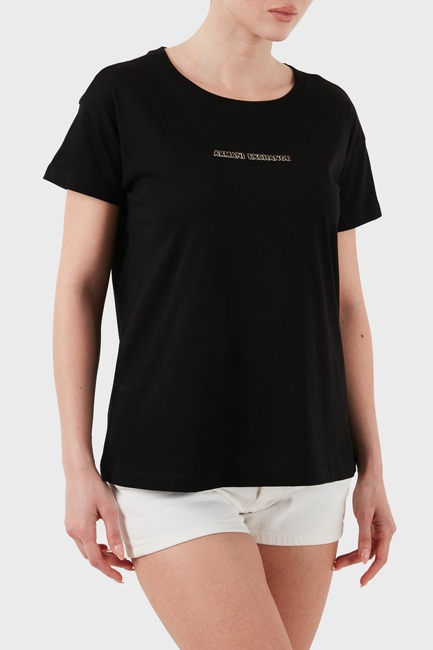 Armani Exchage 100% Cotton Regular Fit Crew Neck Logo t Shirt t Shirt Xw 000534 Af10359 U