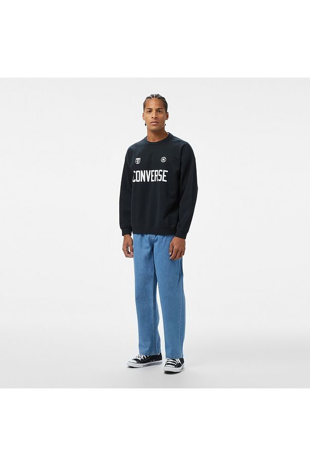 Retro Chuck Soccer Crew Erkek Siyah Sweatshirt - 3