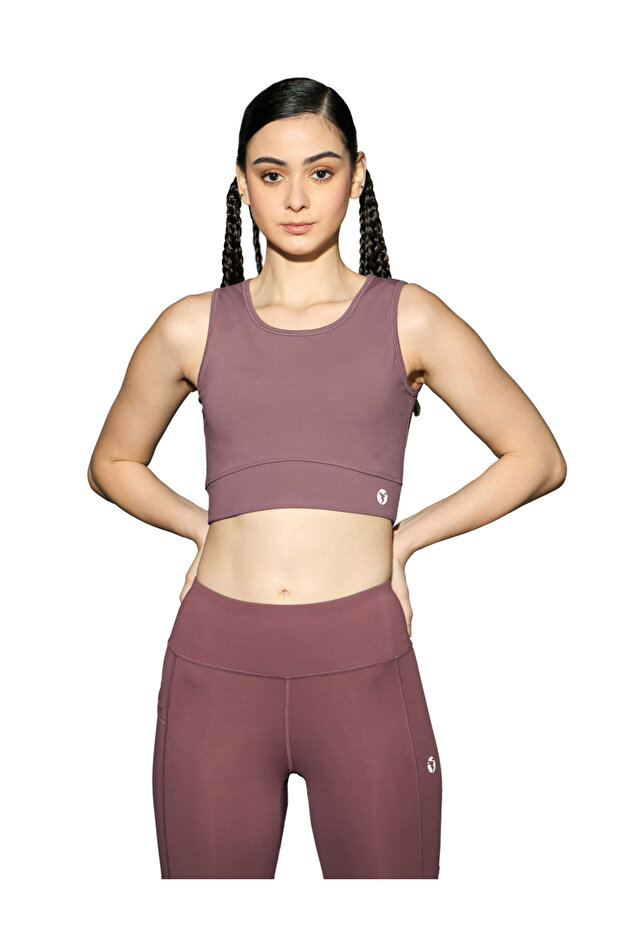 حمالة صدر رياضية مبطنة متينة مع تفاصيل الشعار