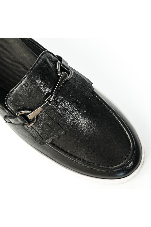Hector Model Hakiki Deri El Yapımı Erkek Siyah Loafer Ayakkabı - 3