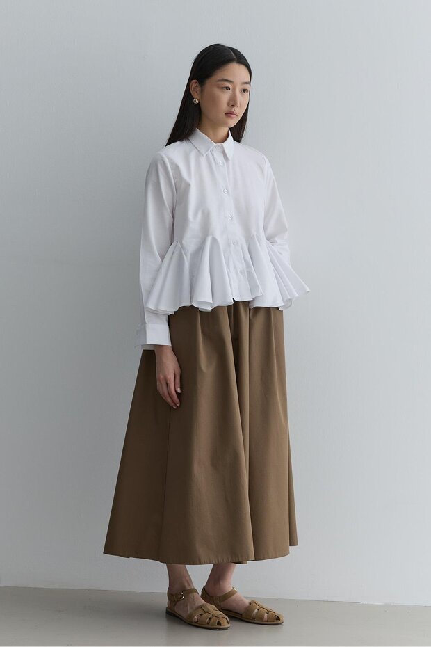 Godeli Kısa Gömlek Beyaz - 5