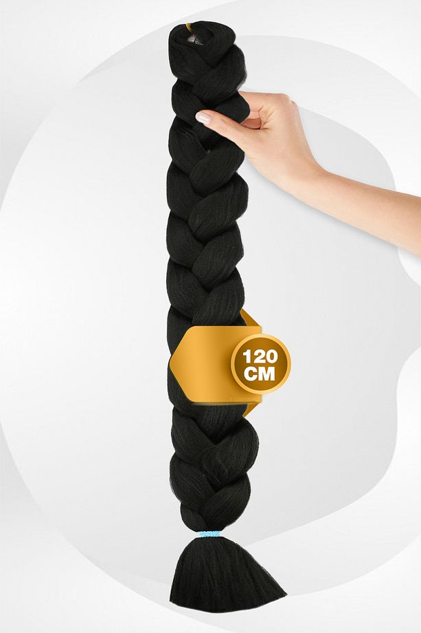 Afrika Örgüsü Rasta Ve Box Braid Için Sentetik Saç 100 gram - Siyah - 3