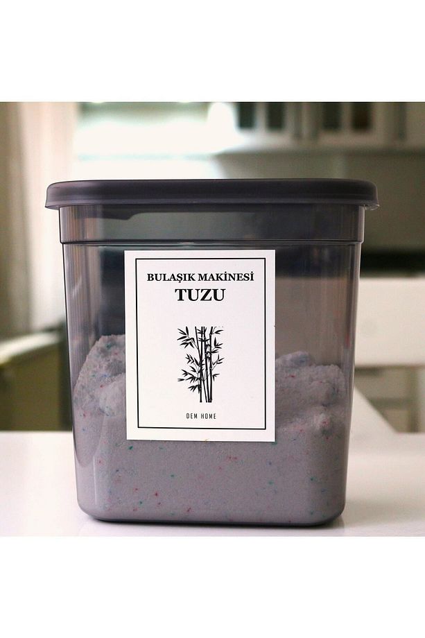 2'li Antrasit Bulaşık Makinası Tableti Ve Tuzu Kabı Deterjan Kutusu Saklama Kabı 2000 Ml - 4