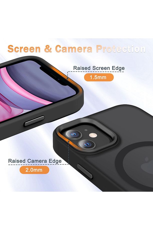 İphone 11 Kılıf Mat Magsafe Şarj Özellikli Renkli Yumuşak Kenarlı Kapak + Ekran Koruyucu Cam Set - 4