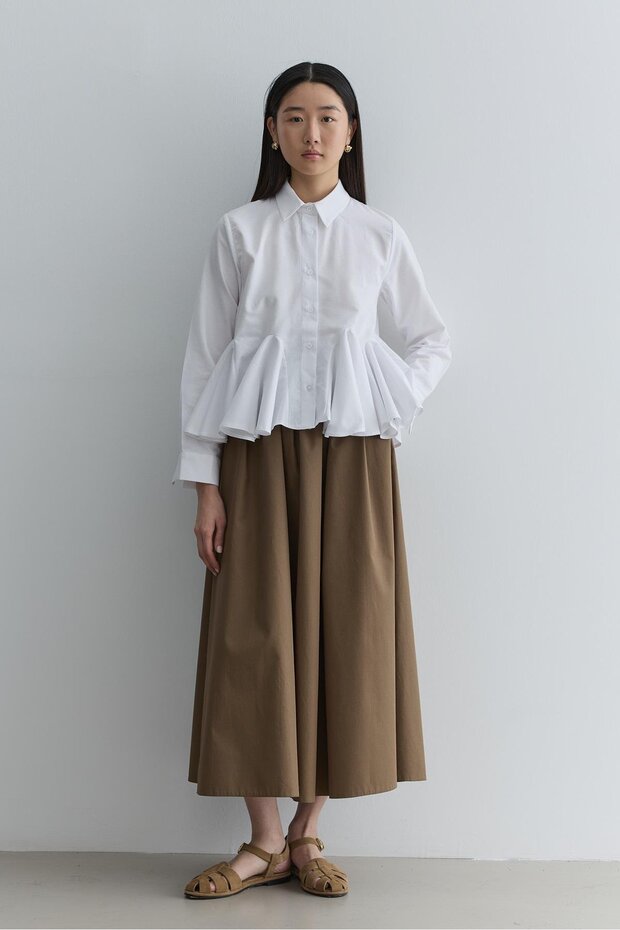 Godeli Kısa Gömlek Beyaz - 4