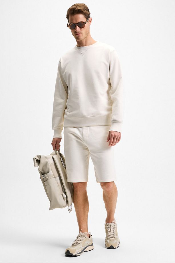 BONELL Erkek %100 Pamuk Relaxed Bisiklet Yaka Uzun Kollu Ekru Sweatshirt - 3