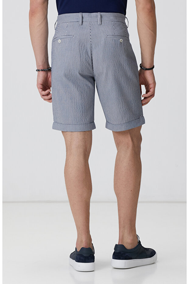 Lacivert Beyaz Şort - 3