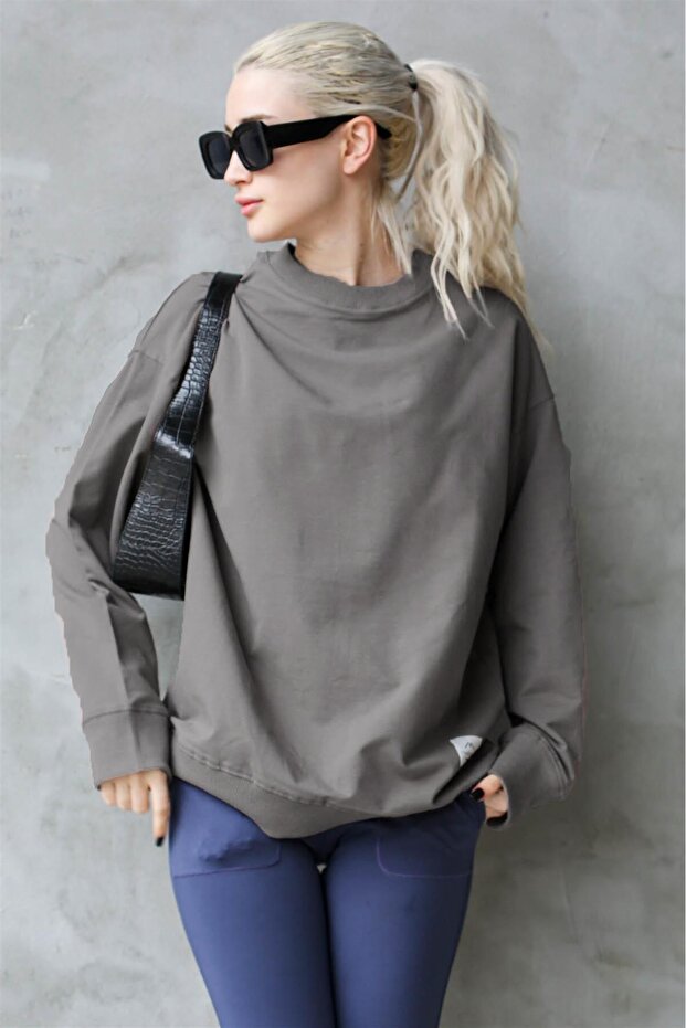 Füme Basic Oversize Kadın Sweatshirt MG1686 - 2