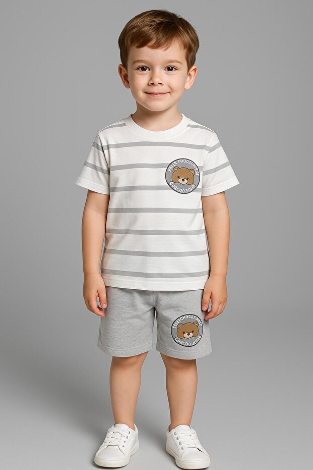 Boy's Summer Suit with Bottom Top Shorts