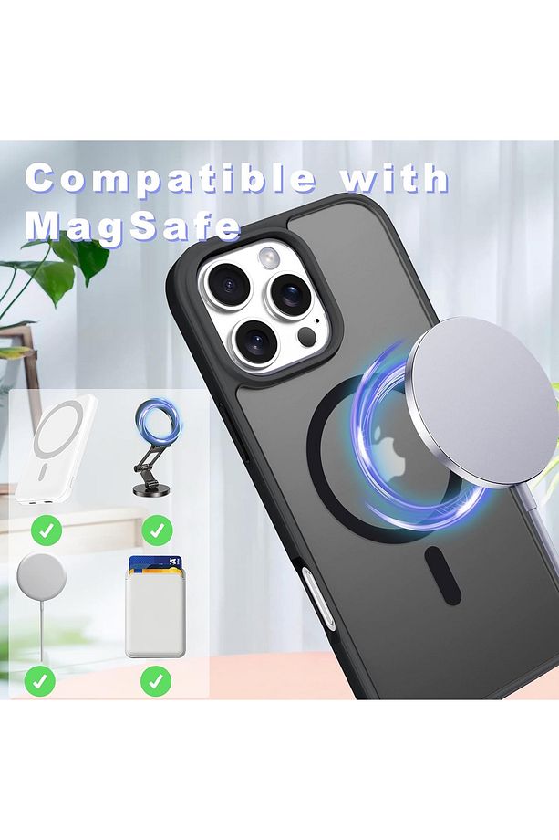 İphone 16 Pro Max Kılıf Mat Magsafe Şarj Özellikli Yumuşak Renkli Kapak + Ekran Koruyucu Cam Set - 5