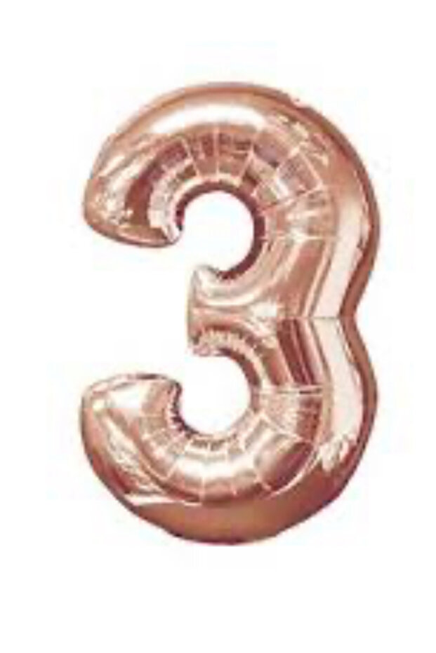 Rose Number Foil Balloon 34 Inch 80 cm