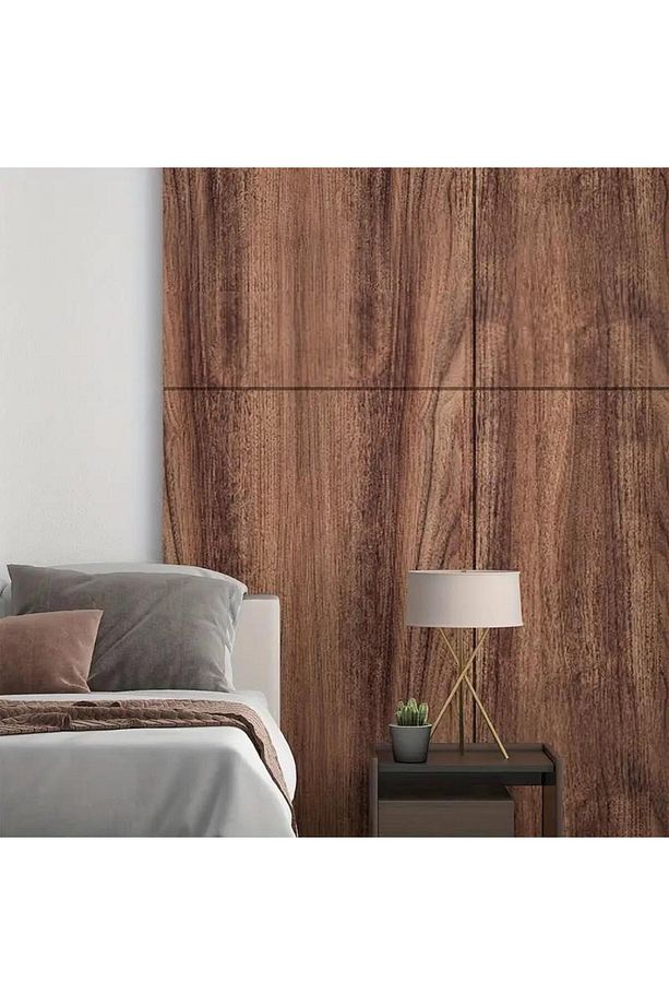 45cm x 10 Metre 1 Adet Rulo Yapışkanlı Koyu Ahşap Görünümlü Mutfak Duvar Kaplama Folyosu Kağıdı - 5