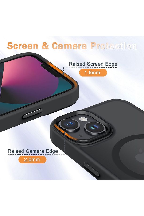 İphone 13 Ve 14 Uyumlu Kılıf Mat Magsafe Şarj Özellikli Yumuşak Renkli Kapak +Ekran Koruyucu Cam Set - 4