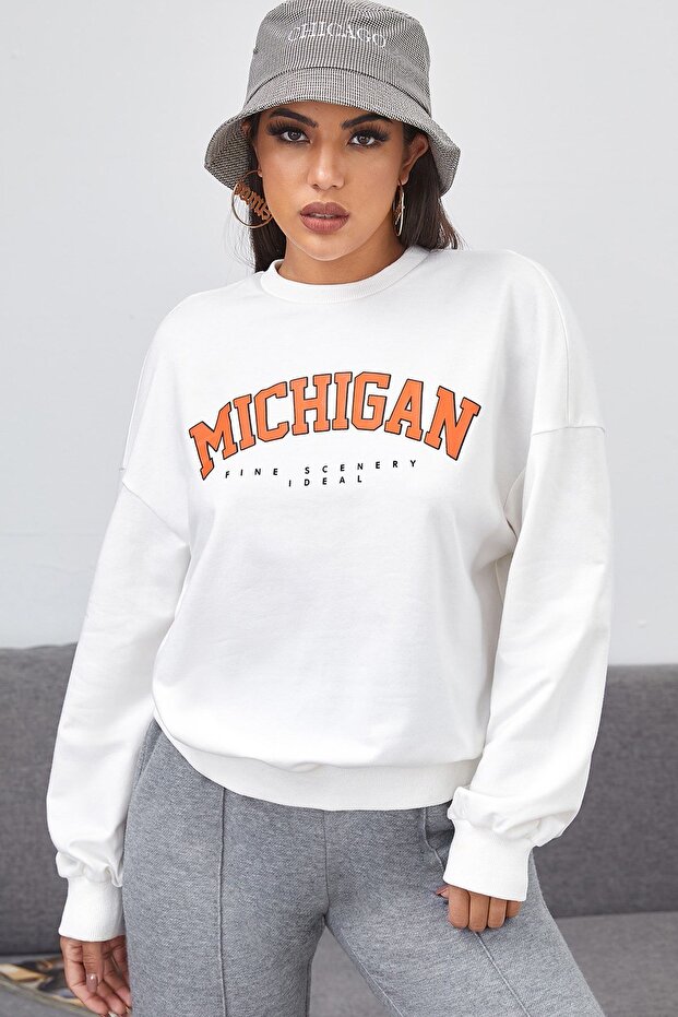 Mad Girls White Sweatshirt Mg785